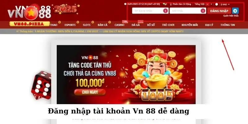 Đăng nhập Vn88 2 Đăng nhập tài khoản Vn 88 dễ dàng