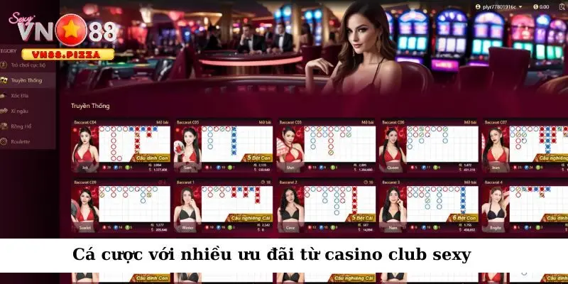 Casino club sexy Vn88 - Trải nghiệm đẳng cấp và quyến rũ 3 Sòng bạc có nhiều phúc lợi cho thành viên
